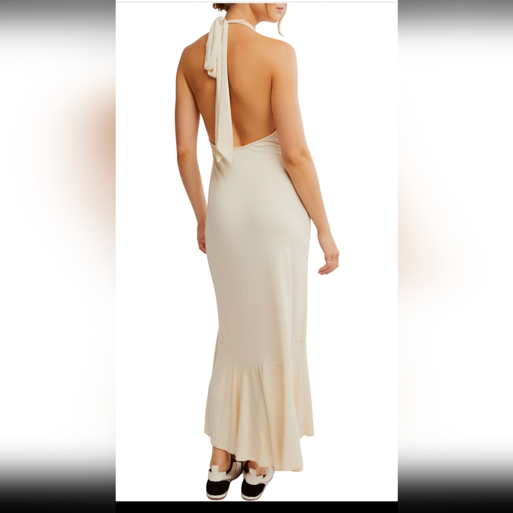 Free People Alix Taupe Halter Backless Maxi Dress - Picture 7 of 7